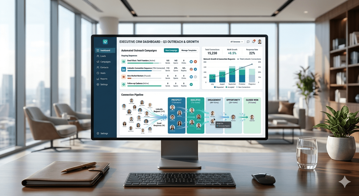 Sbl.so LinkedIn outreach automation tool and B2B CRM dashboard