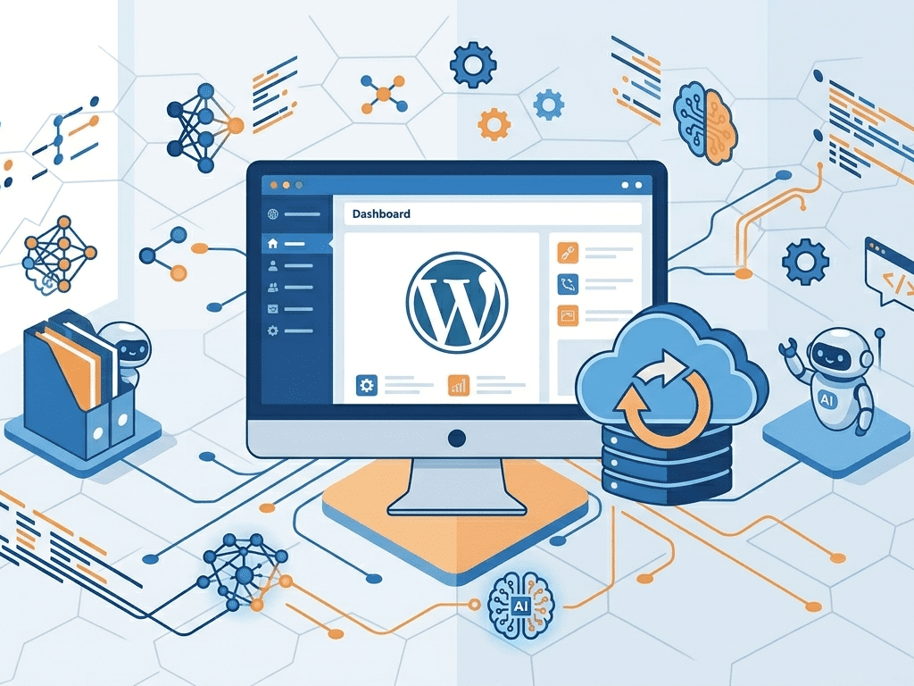SWordpress Manager interface showing automated cloud daily backups and single click WordPress installation.