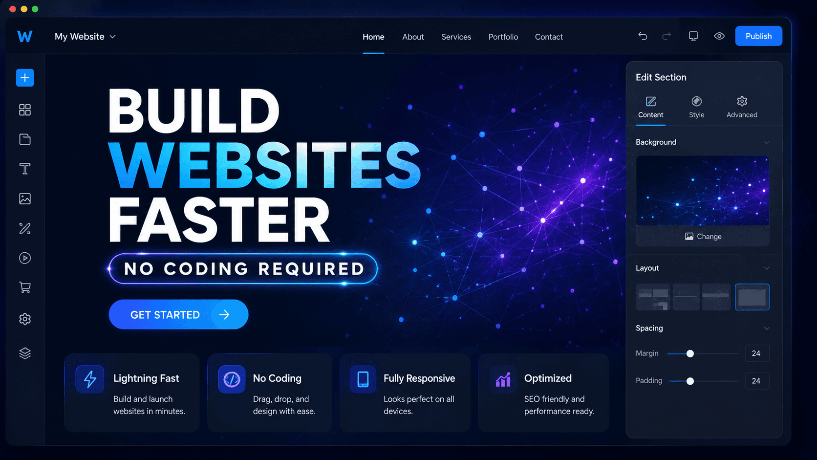 Building a website with AI using Wegic