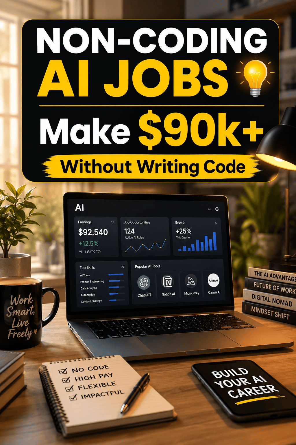 Non-coding AI jobs high paying career guide for beginners.